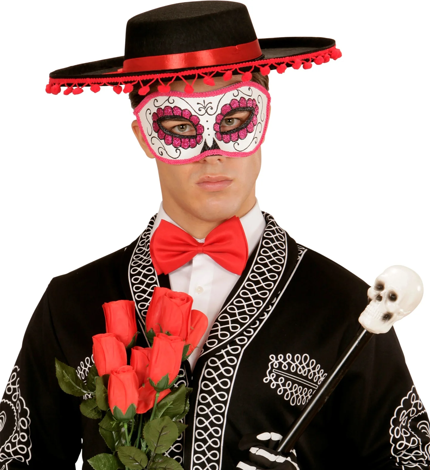Mexicaanse oogmaskers roze met zwart - Image 3