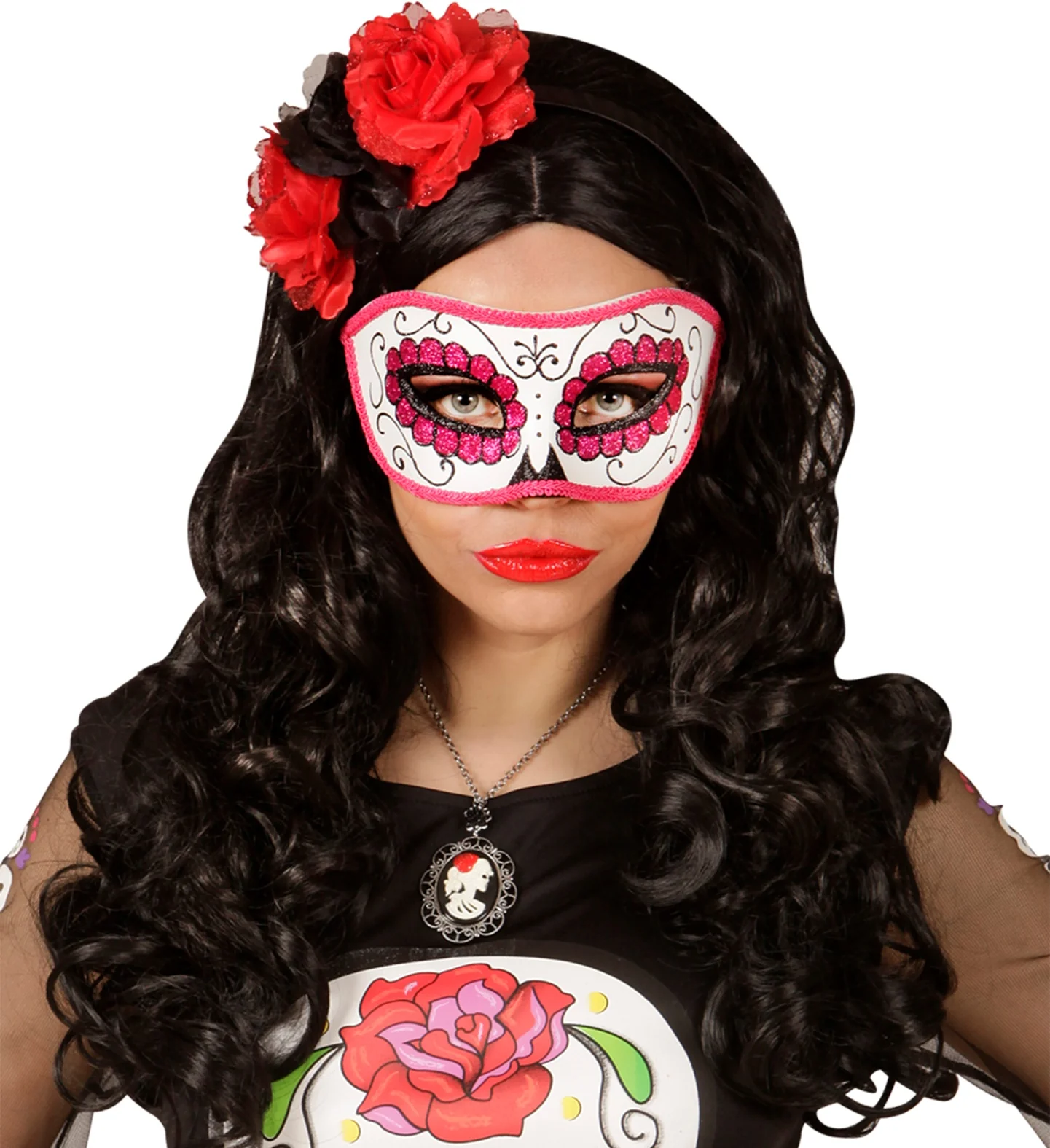 Mexicaanse oogmaskers roze met zwart - Image 4