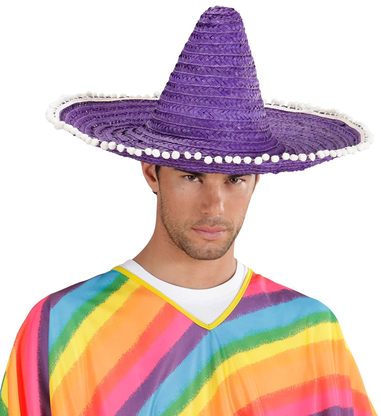 Mexicaanse sombrero paars met bolletjes - Image 4