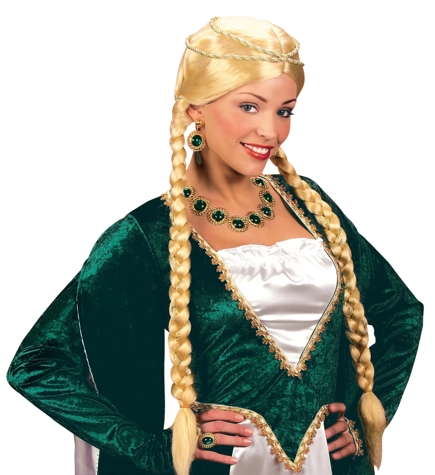 Sieraden set middeleeuwse koningin groen - Image 3