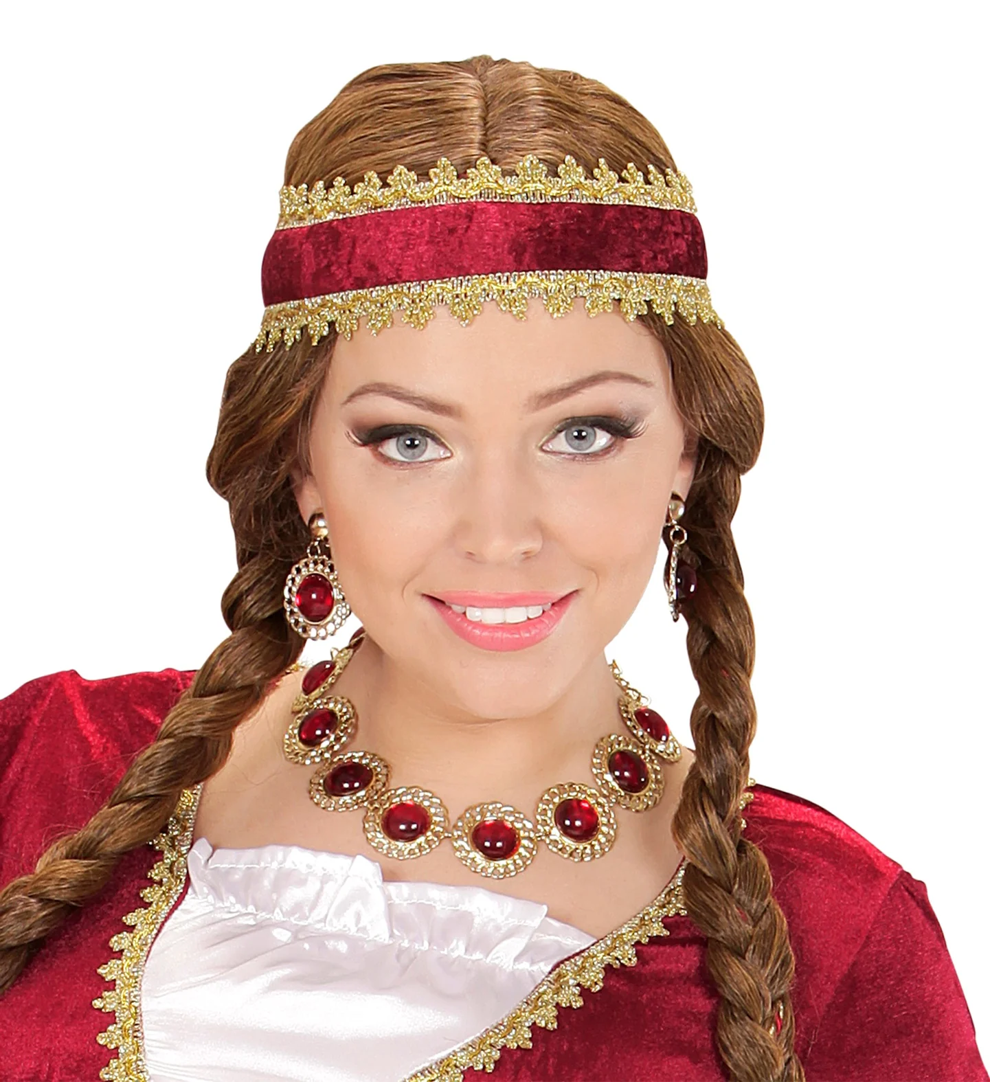 Sieraden set middeleeuwse koningin rood - Image 2