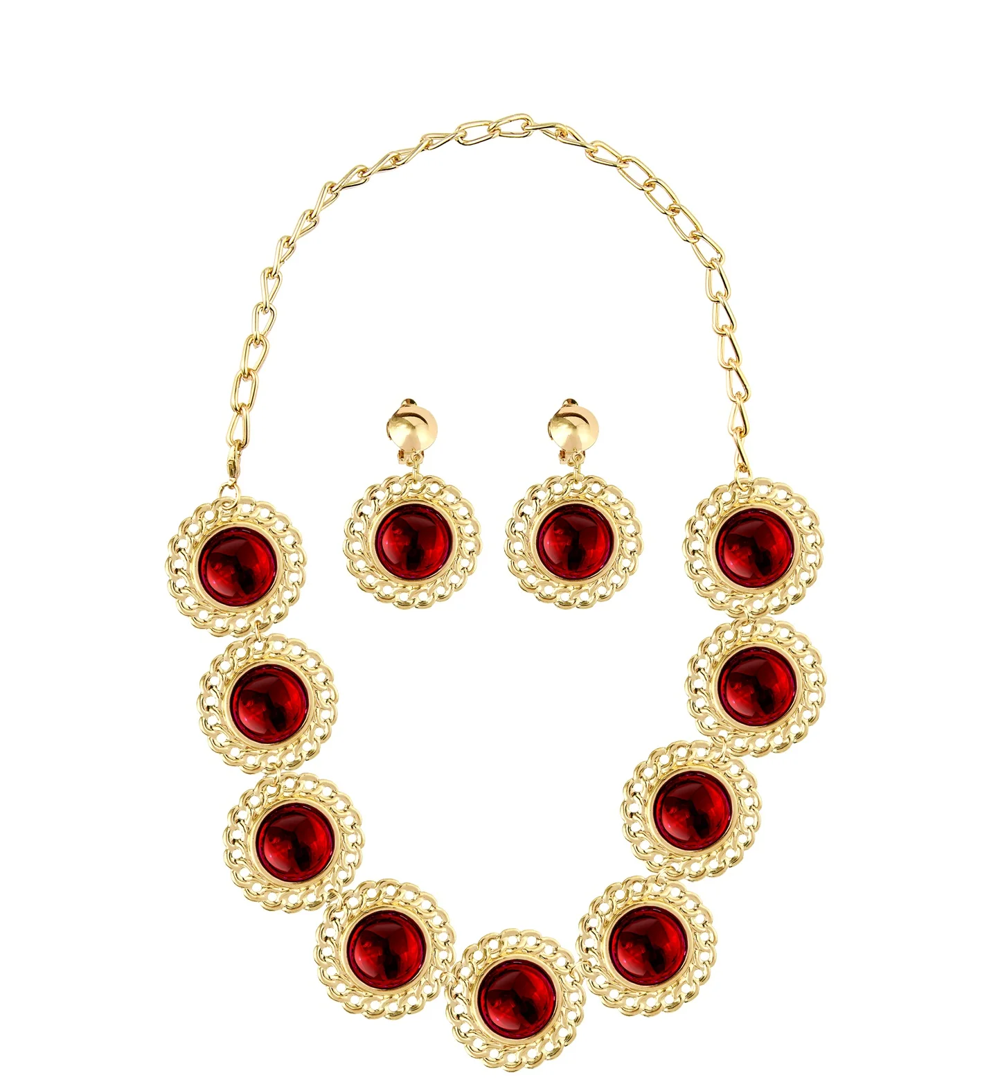 Sieraden set middeleeuwse koningin rood - Image 3