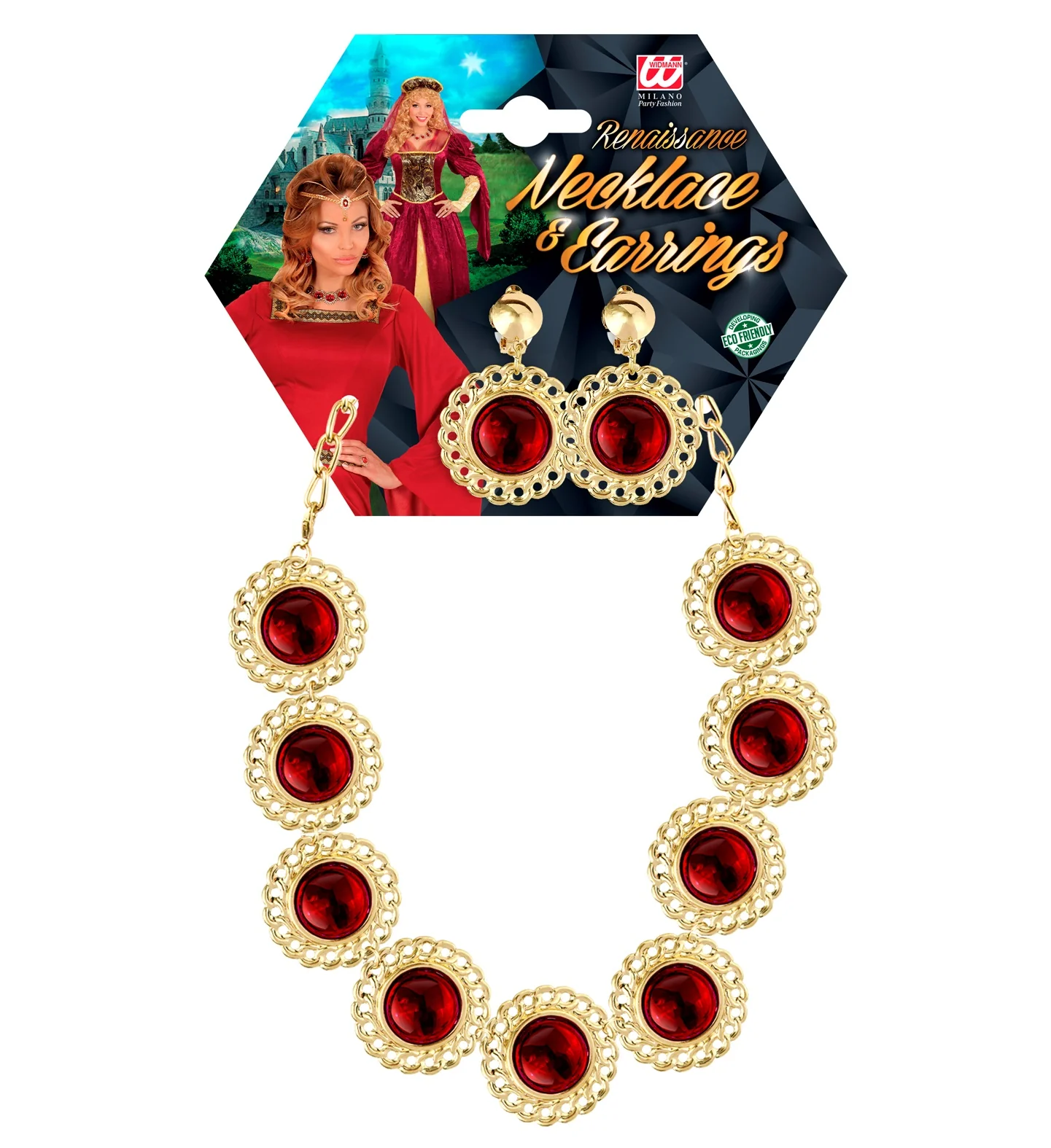 Sieraden set middeleeuwse koningin rood - Image 4