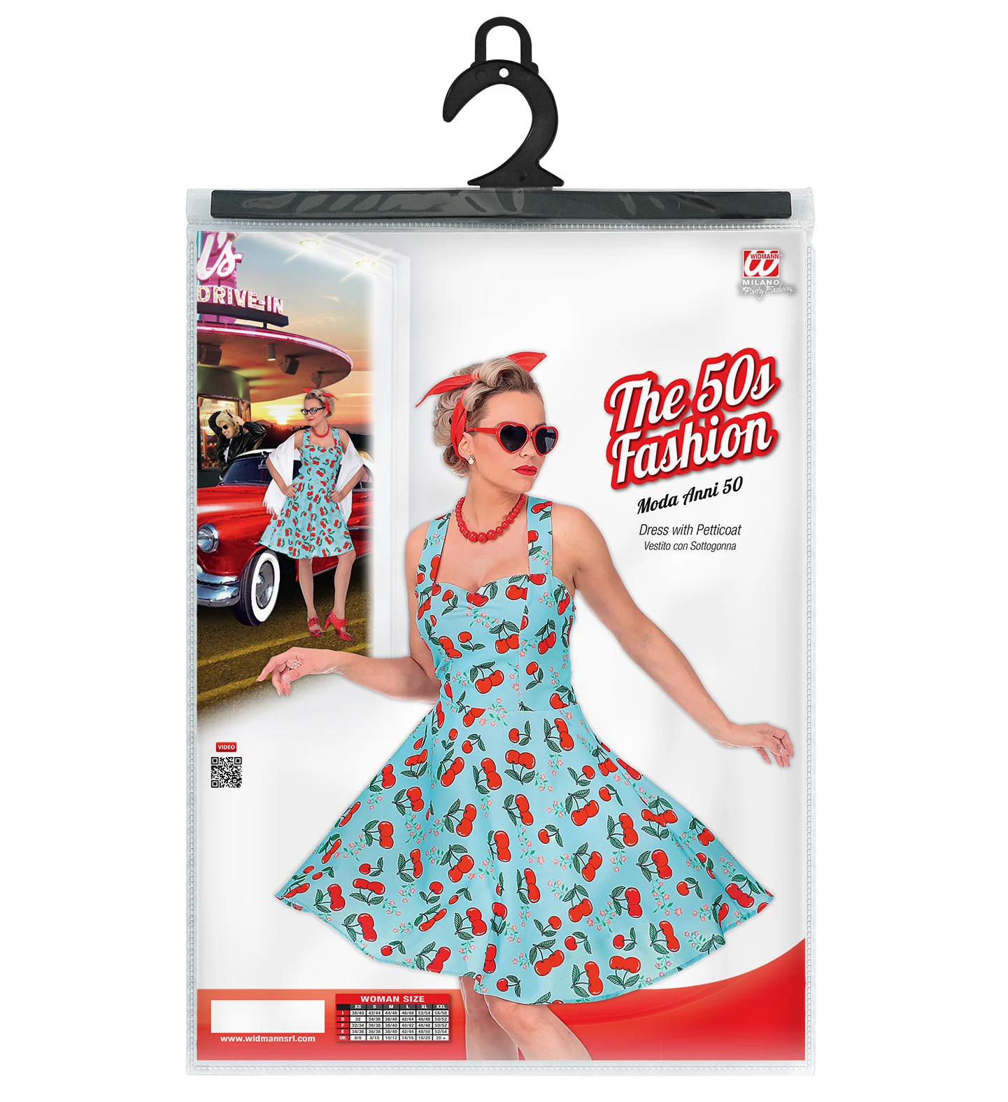 Jaren 50 jurk Cherry licht blauw - Image 5