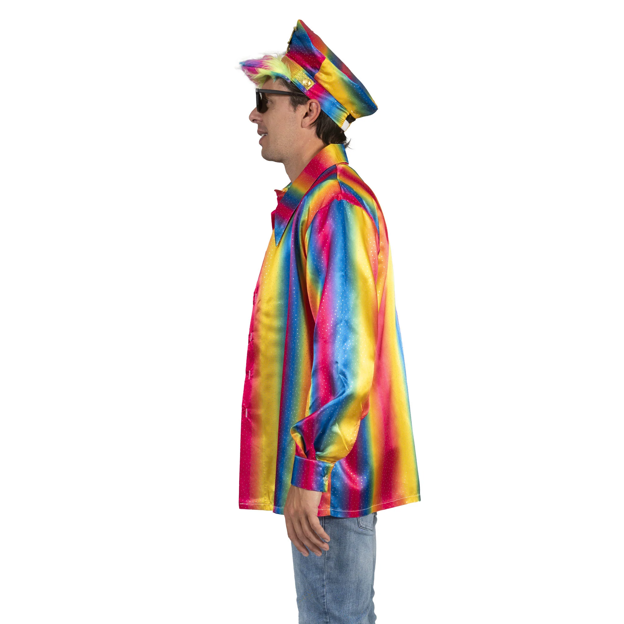 Disco Shirt Rainbow heren - Image 3