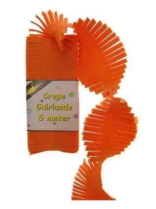 Crepe guirlande oranje 5 mtr.