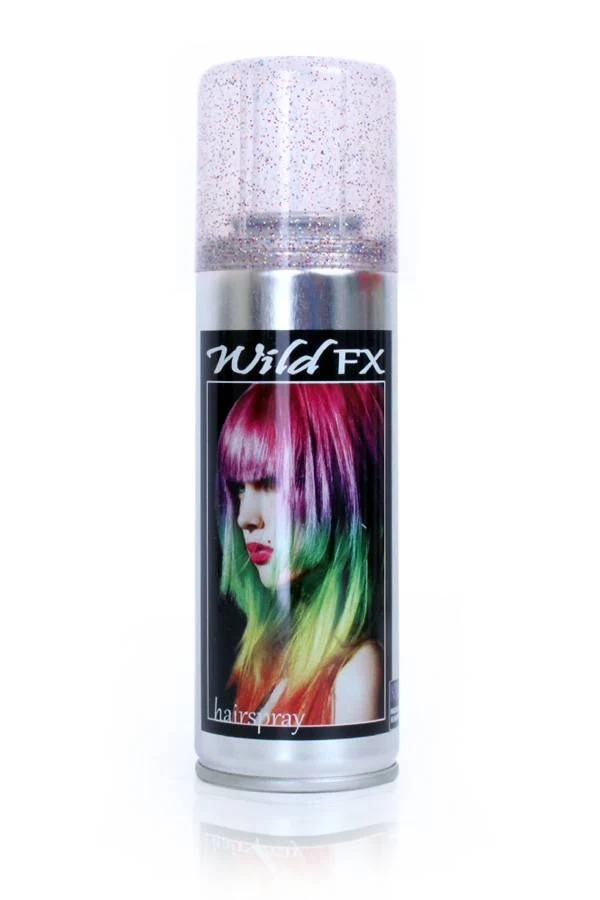 Multi glitter kleuren haar spray