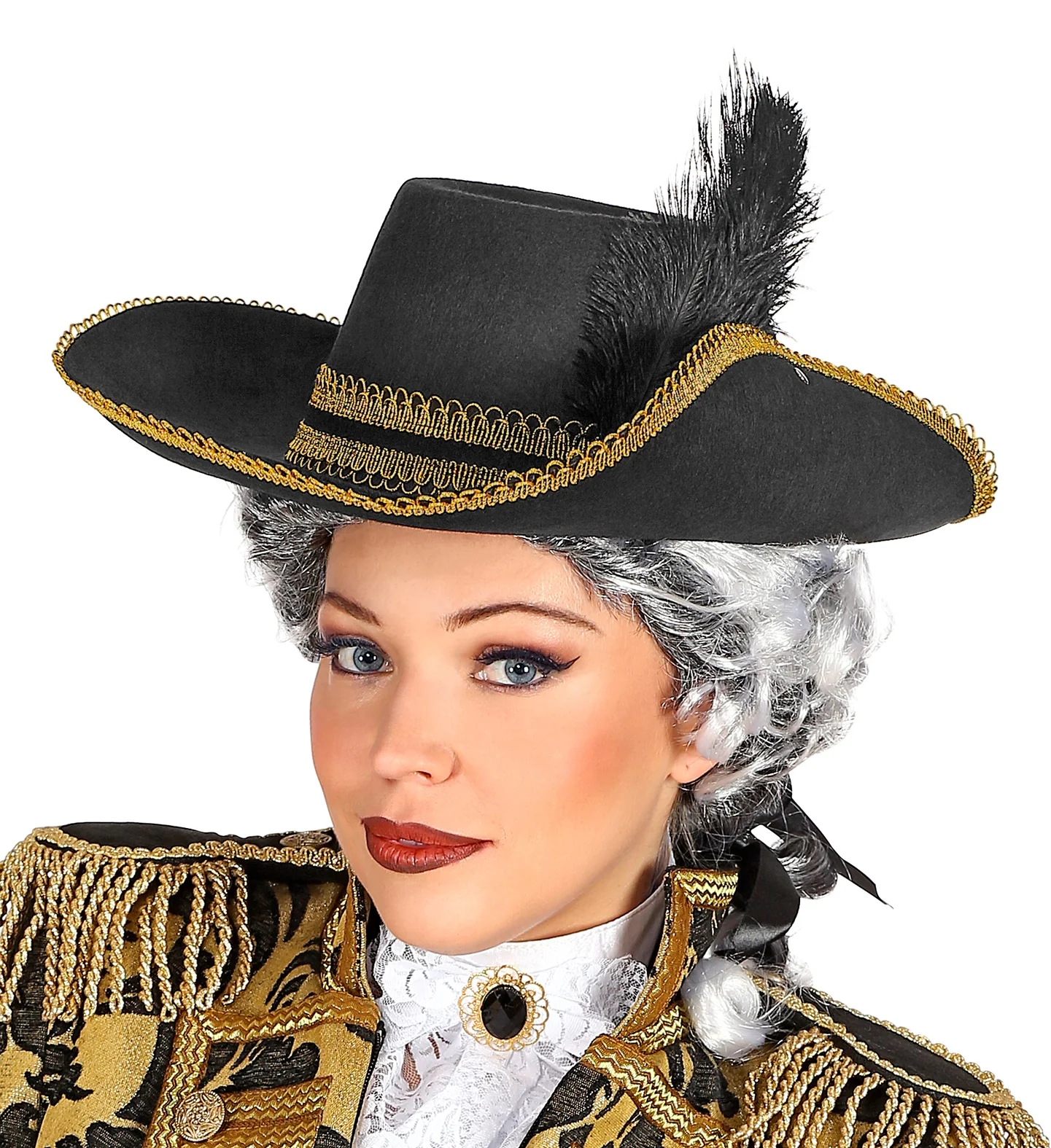 Zwarte musketiershoed met veren - Image 3
