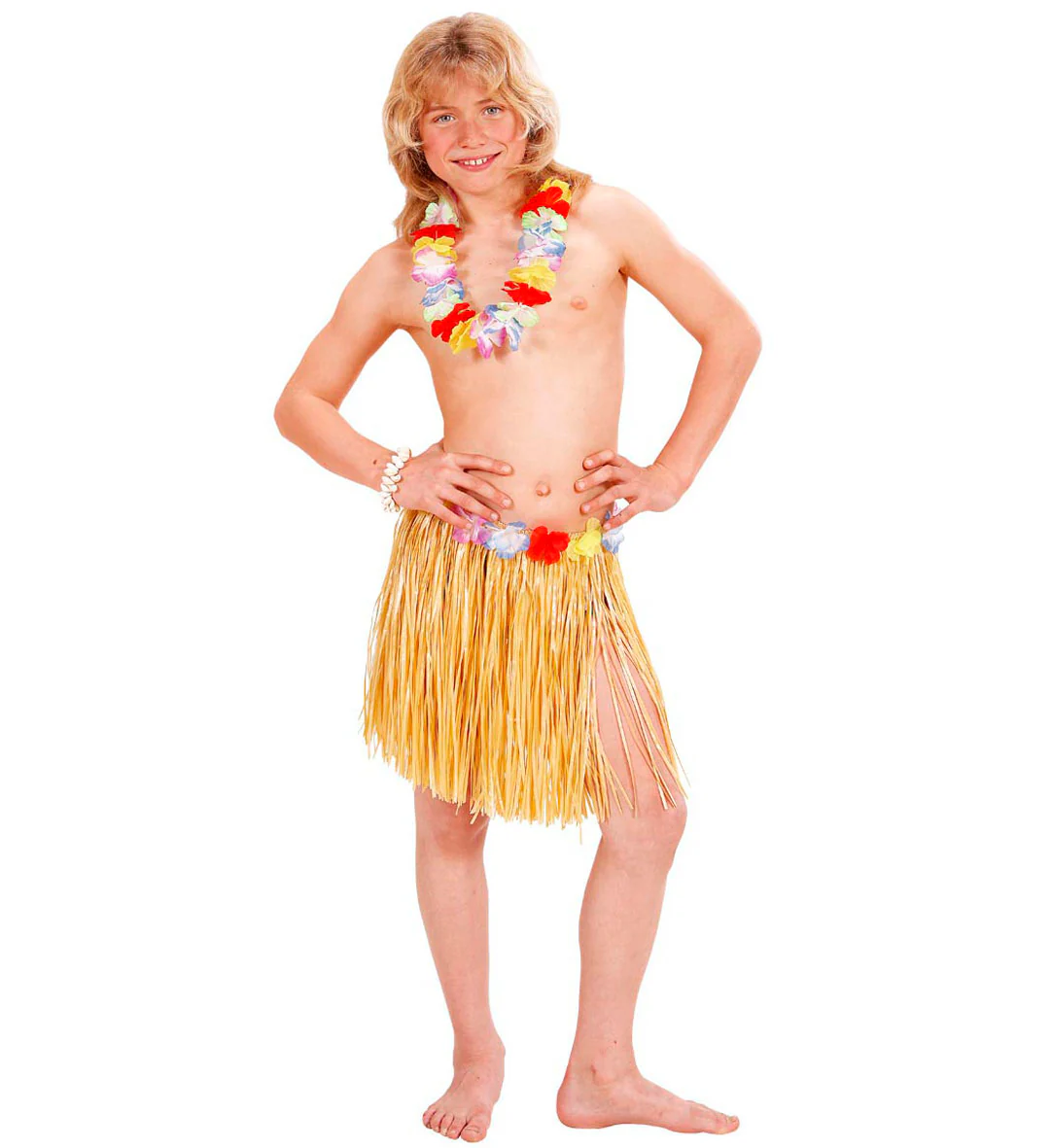 Naturel Hawaiirokje met bloemenriem kind - Image 3