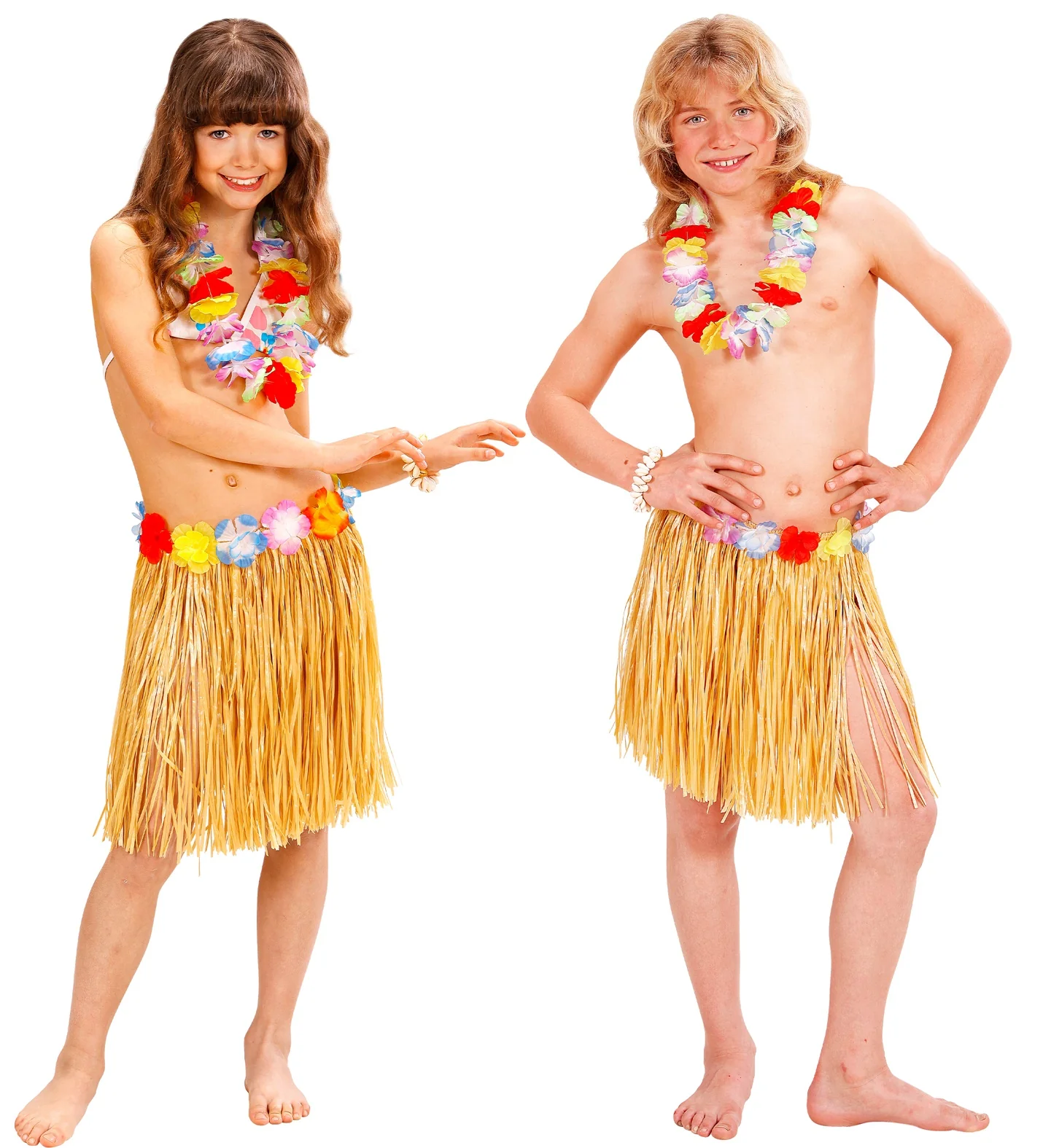 Naturel Hawaiirokje met bloemenriem kind - Image 5