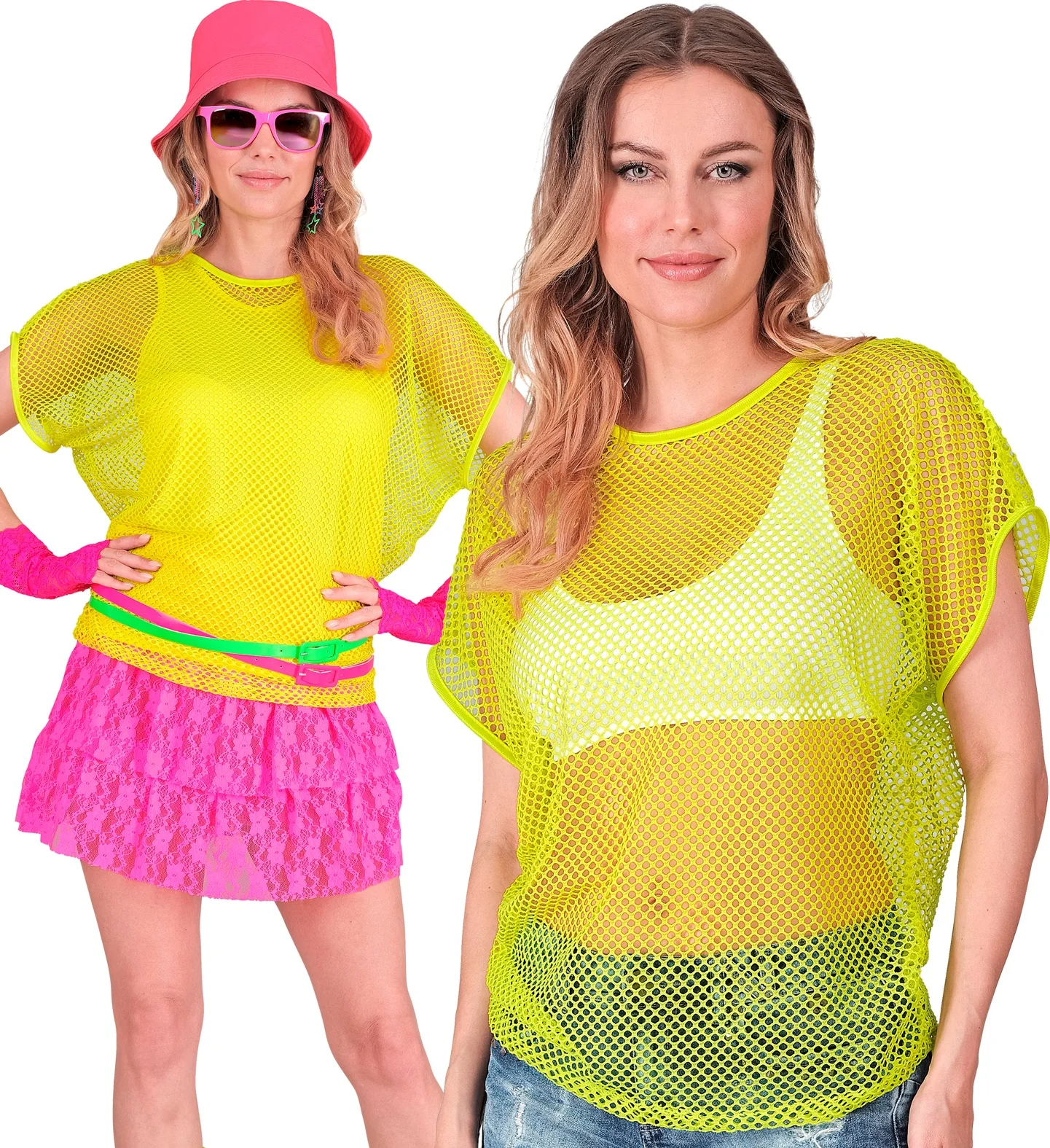 Net t-shirt neon geel - Image 3