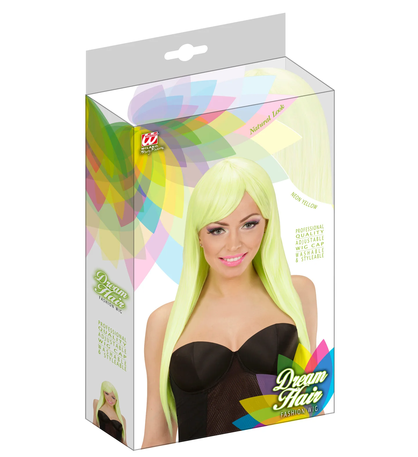 Neon gele fashion pruiken - Image 3