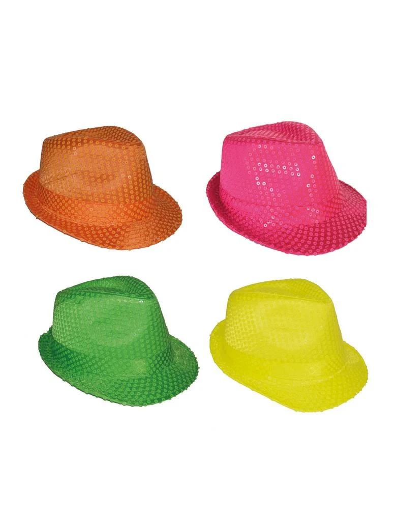 Neon gele glitter gleufhoed Kojak - Image 2