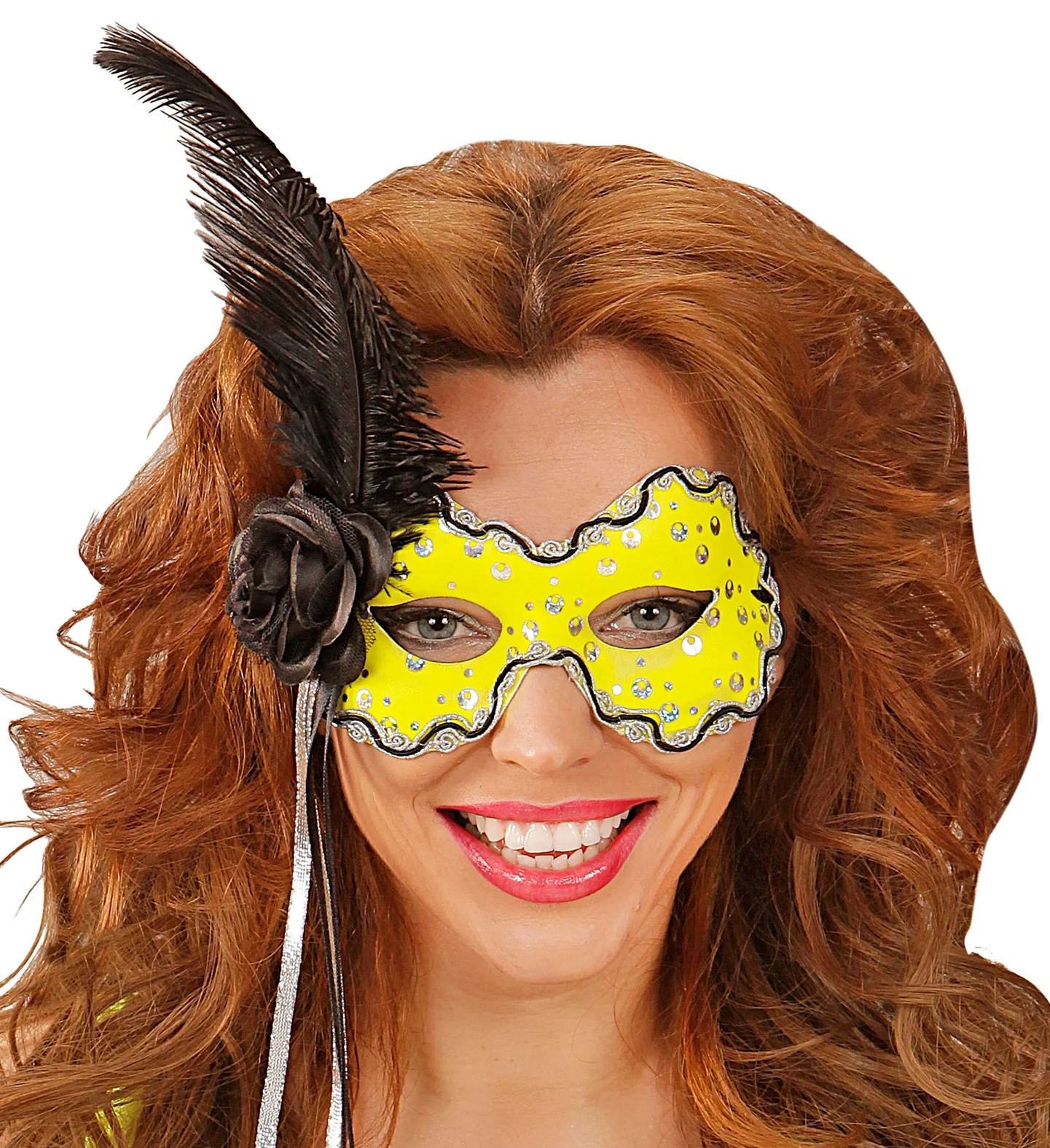 Neon gele holografische Braziliaanse maskers - Image 2