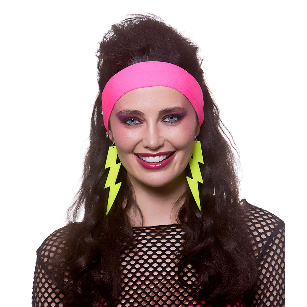 Neon gele oorbellen jaren-80