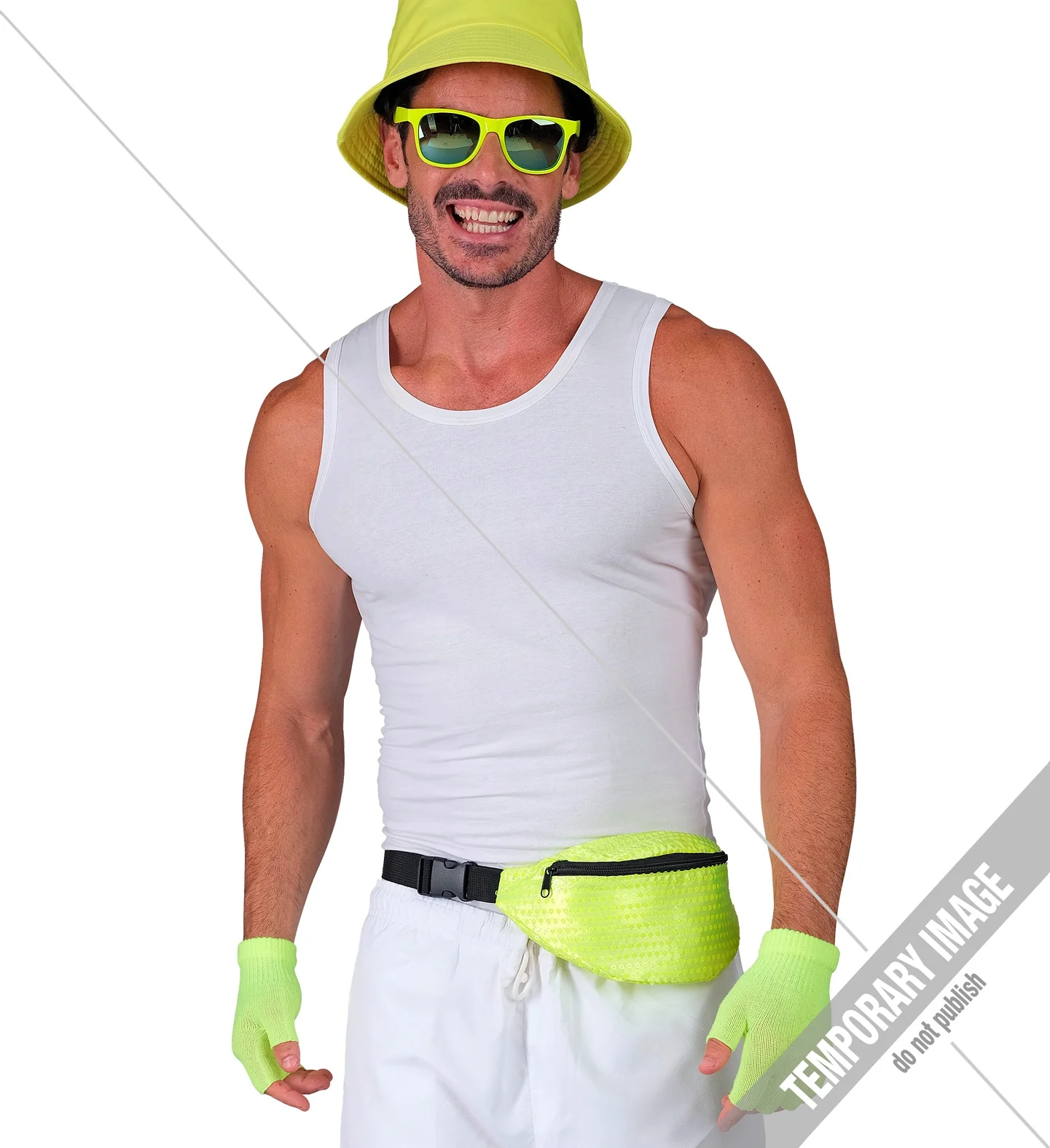 Heuptasje pailletten neon geel - Image 4