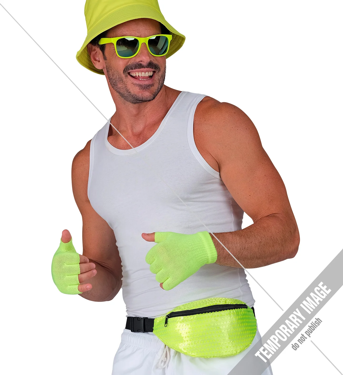 Heuptasje pailletten neon geel - Image 5