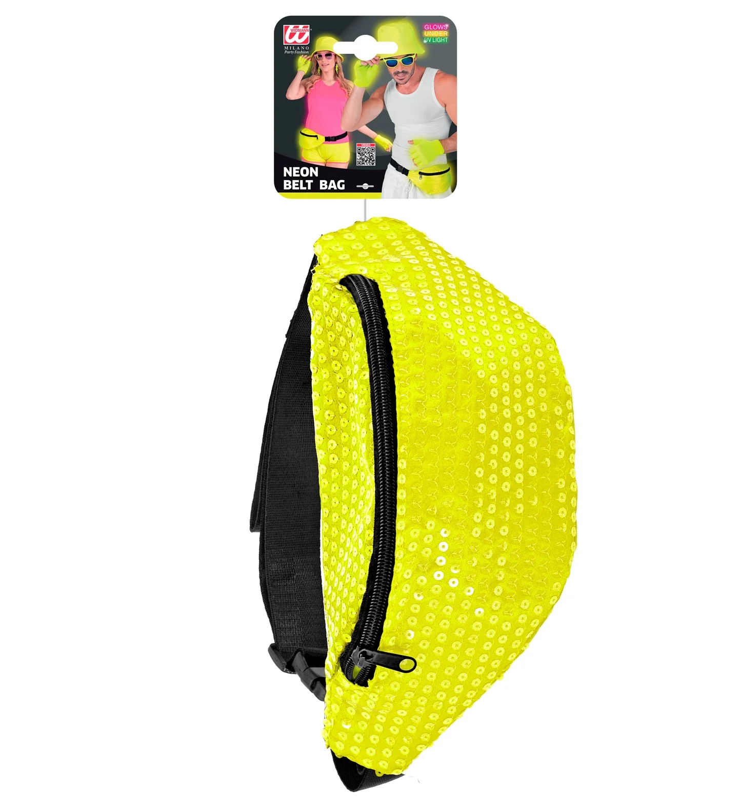 Heuptasje pailletten neon geel - Image 7