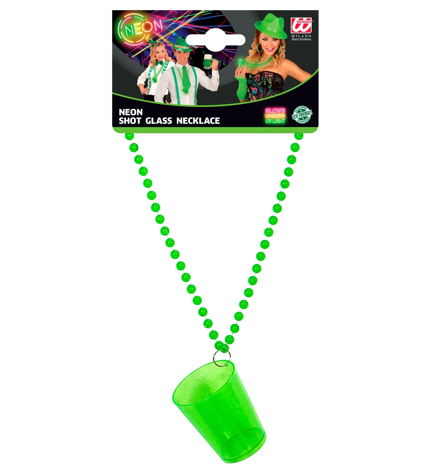 Neon groene glazen halskettingen - Image 4