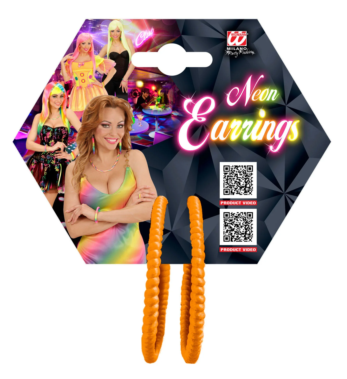 Neon oranje oorbellen - Image 5