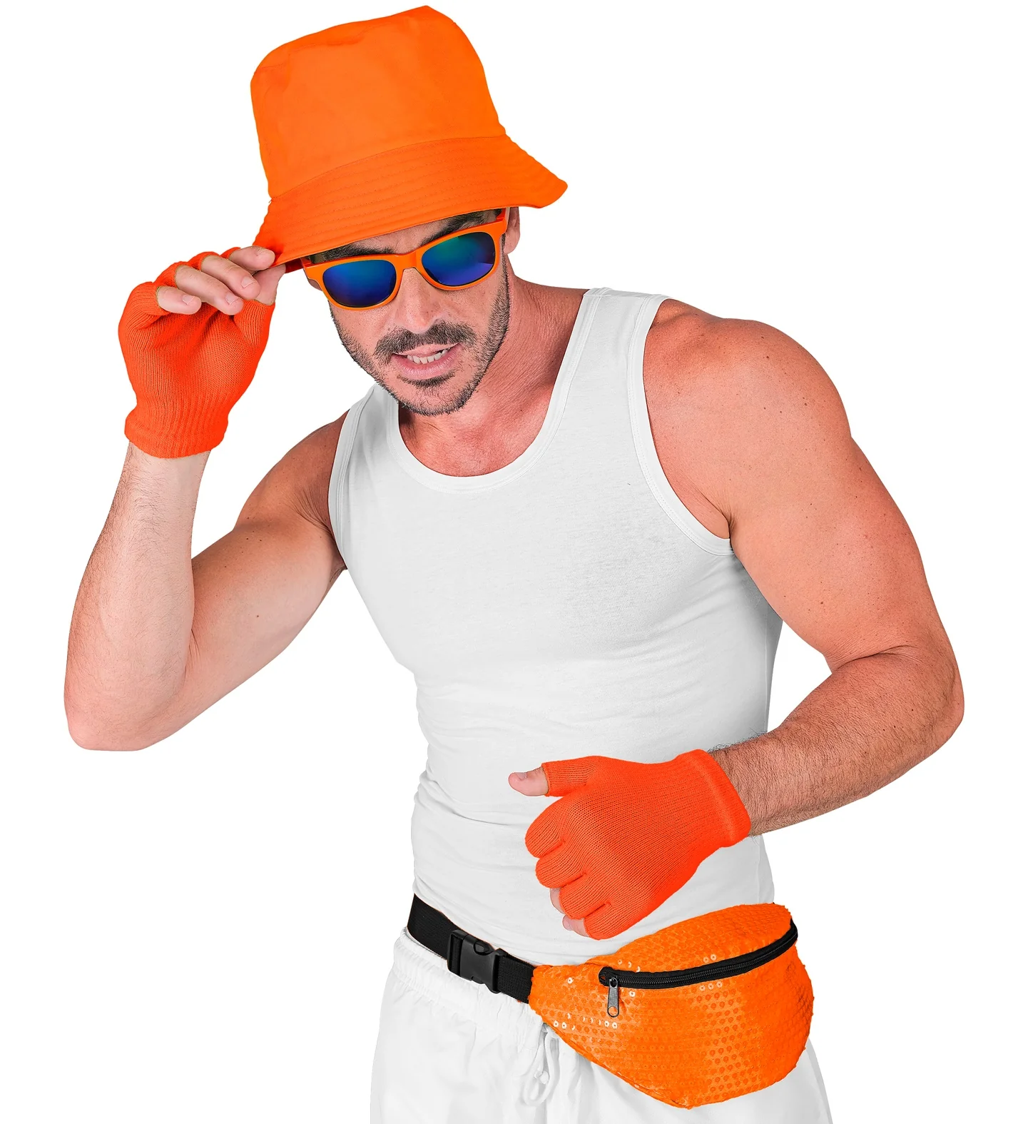 Heuptasje pailletten neon oranje - Image 2
