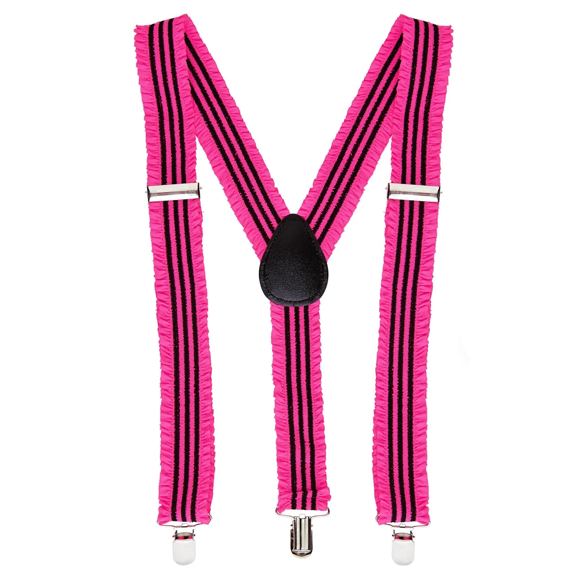 Neon roze bretels met ruche