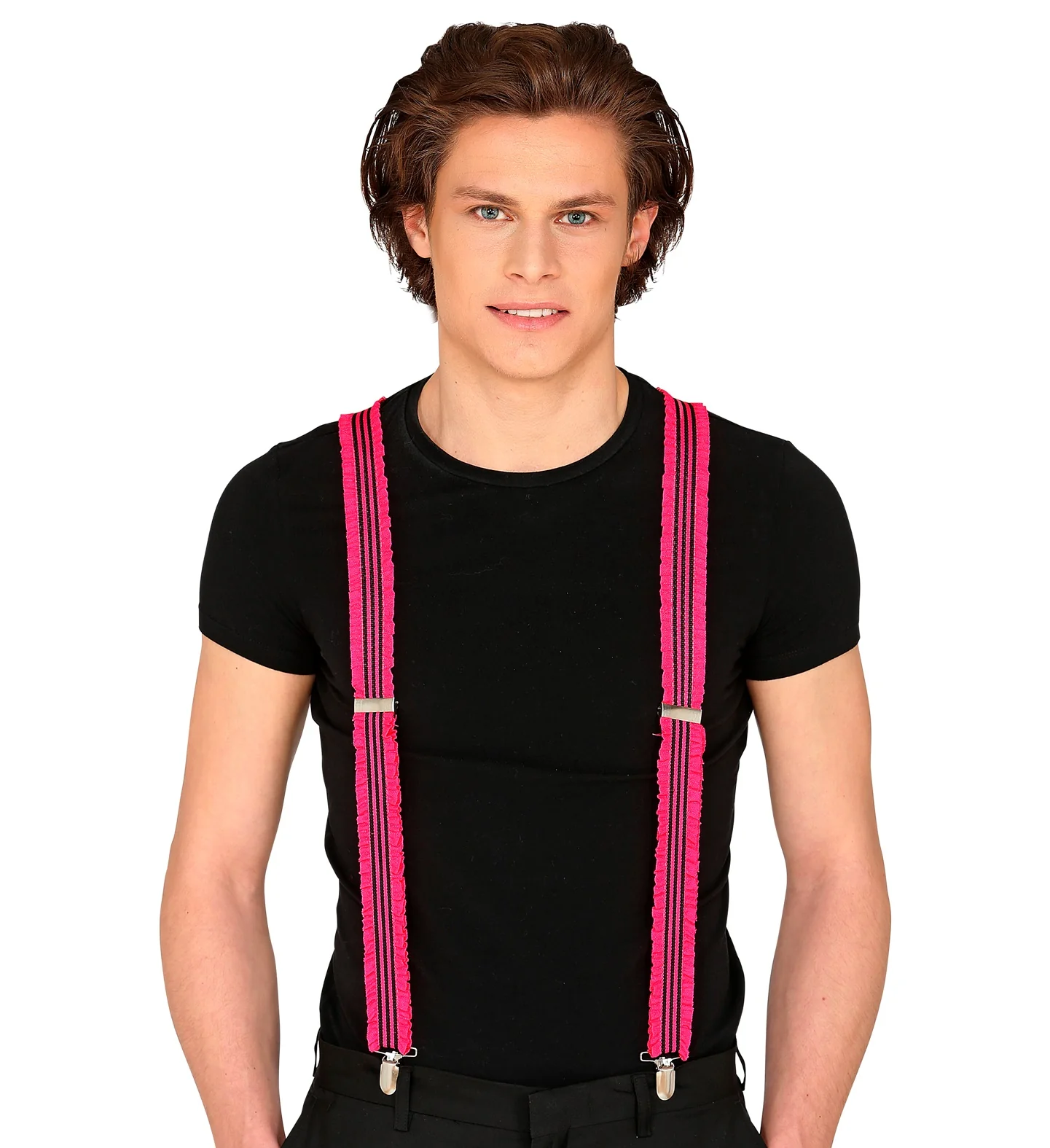 Neon roze bretels met ruche - Image 4