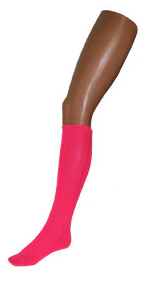 Neon roze kniekousen 60cm - Image 2