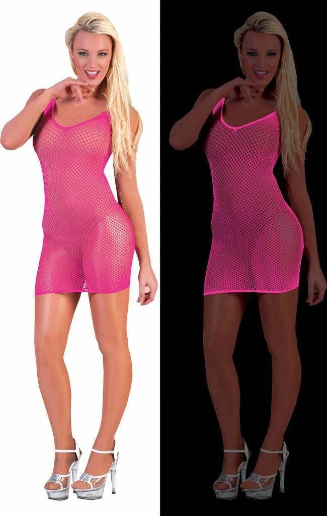 Neon roze net jurk voor party's - Image 2