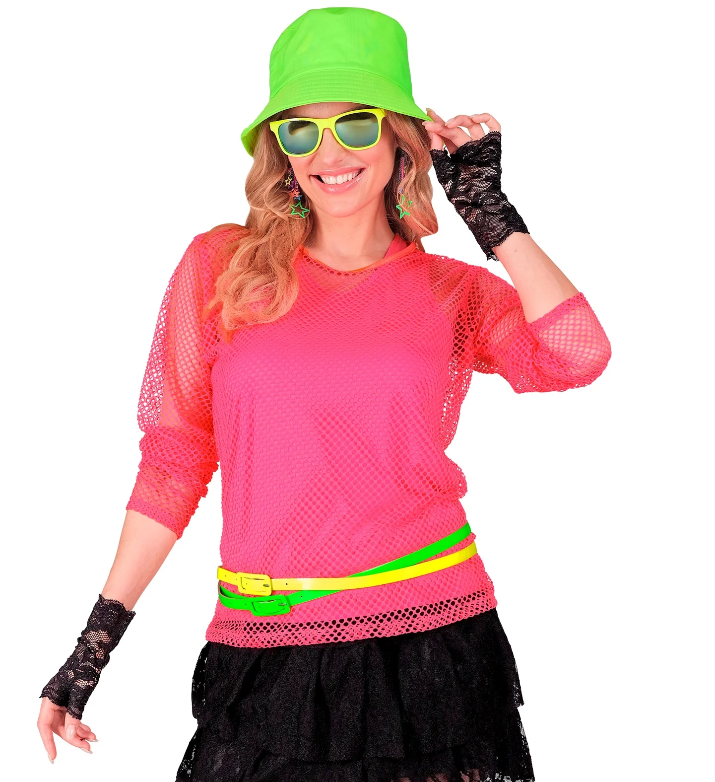 Net shirt lang neon roze - Image 3