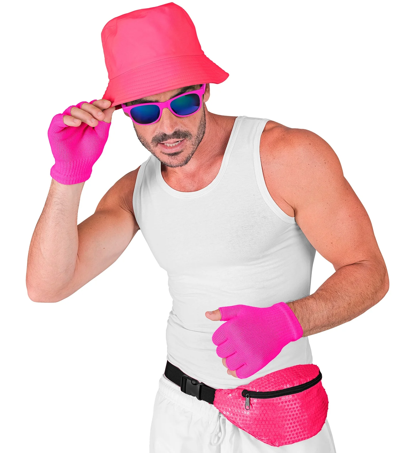 Heuptasje pailletten neon roze - Image 2