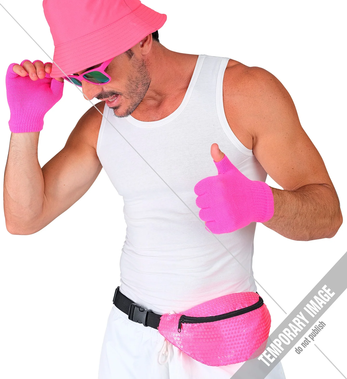 Heuptasje pailletten neon roze - Image 3