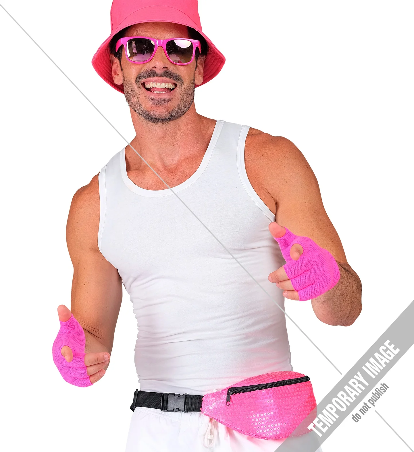 Heuptasje pailletten neon roze - Image 4