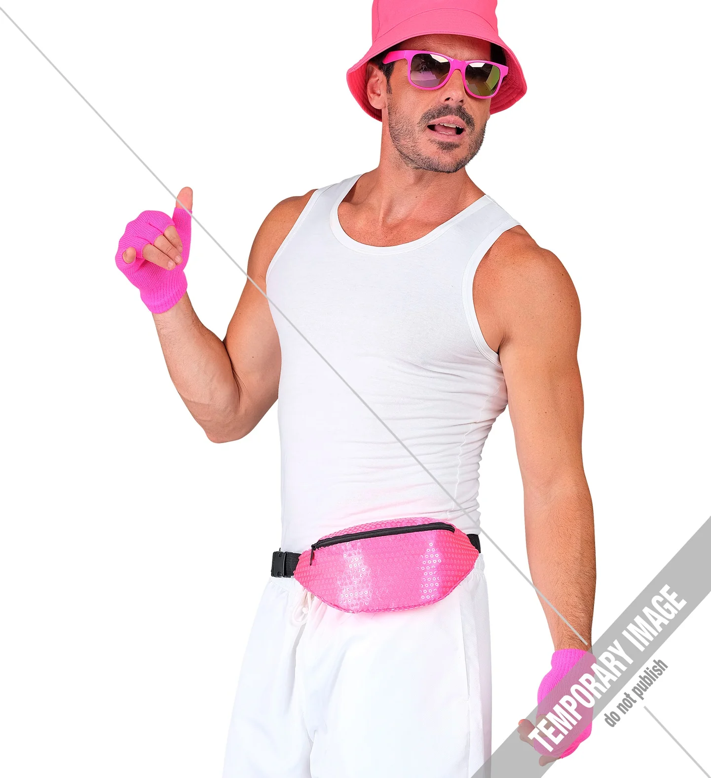 Heuptasje pailletten neon roze - Image 5