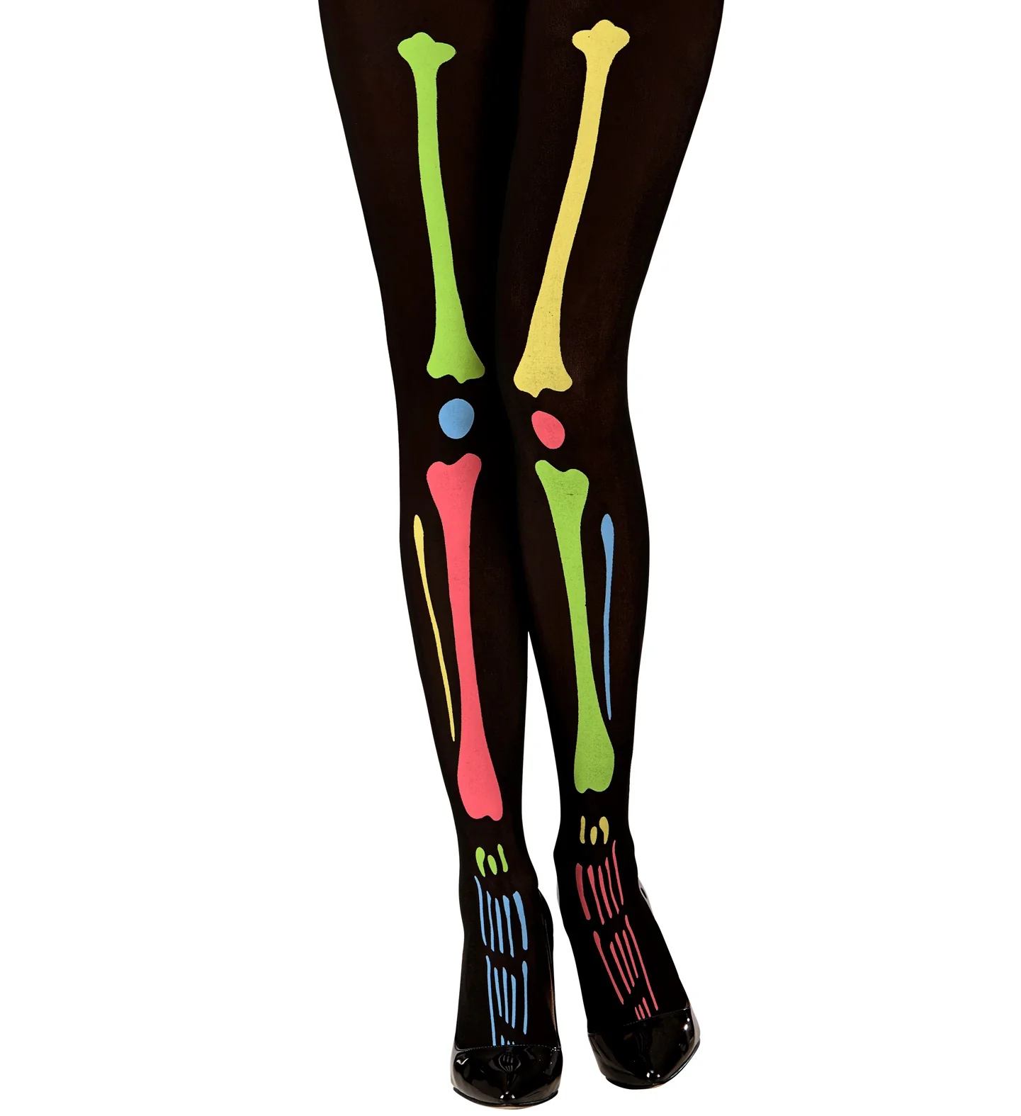Skelet panty met botten neon - Image 2
