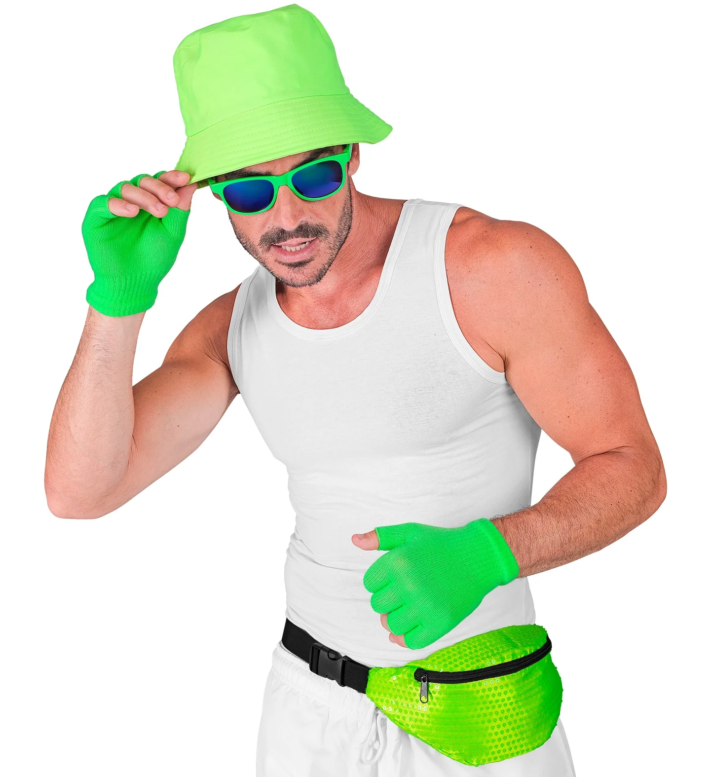Heuptasje pailletten neon groen - Image 2