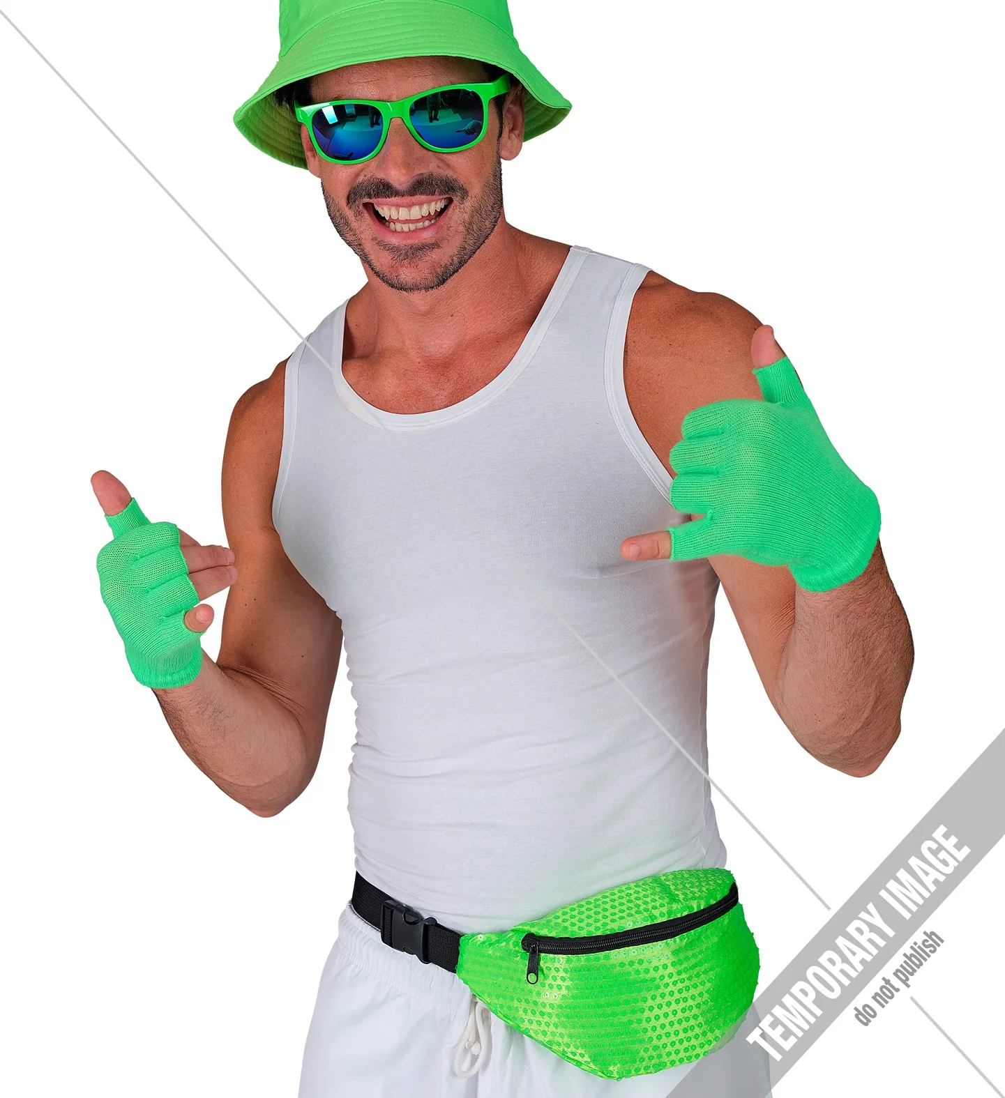 Heuptasje pailletten neon groen - Image 3