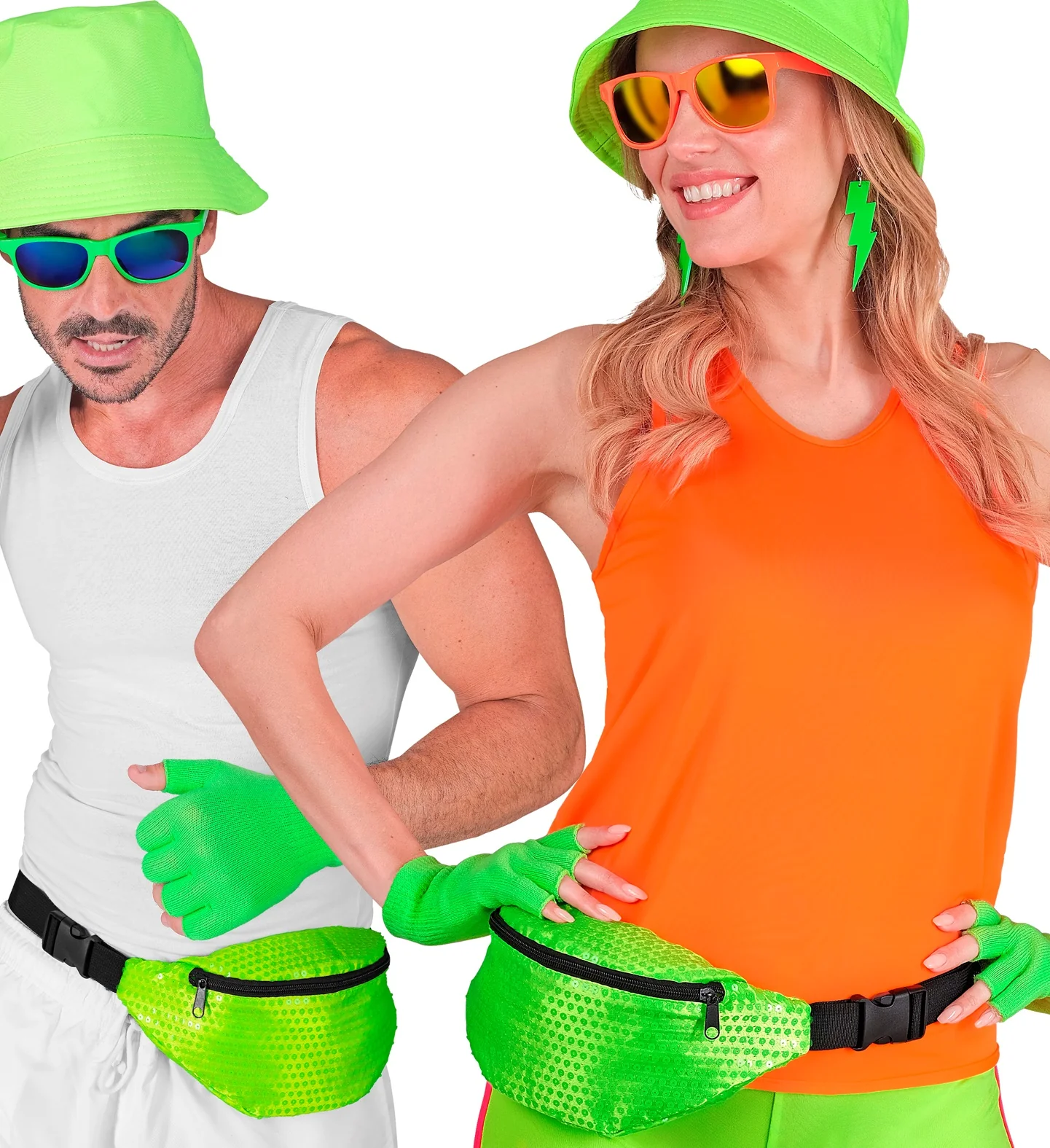 Heuptasje pailletten neon groen - Image 6