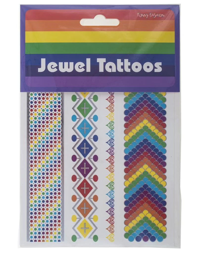 Nep tattoos regenboogkleuren