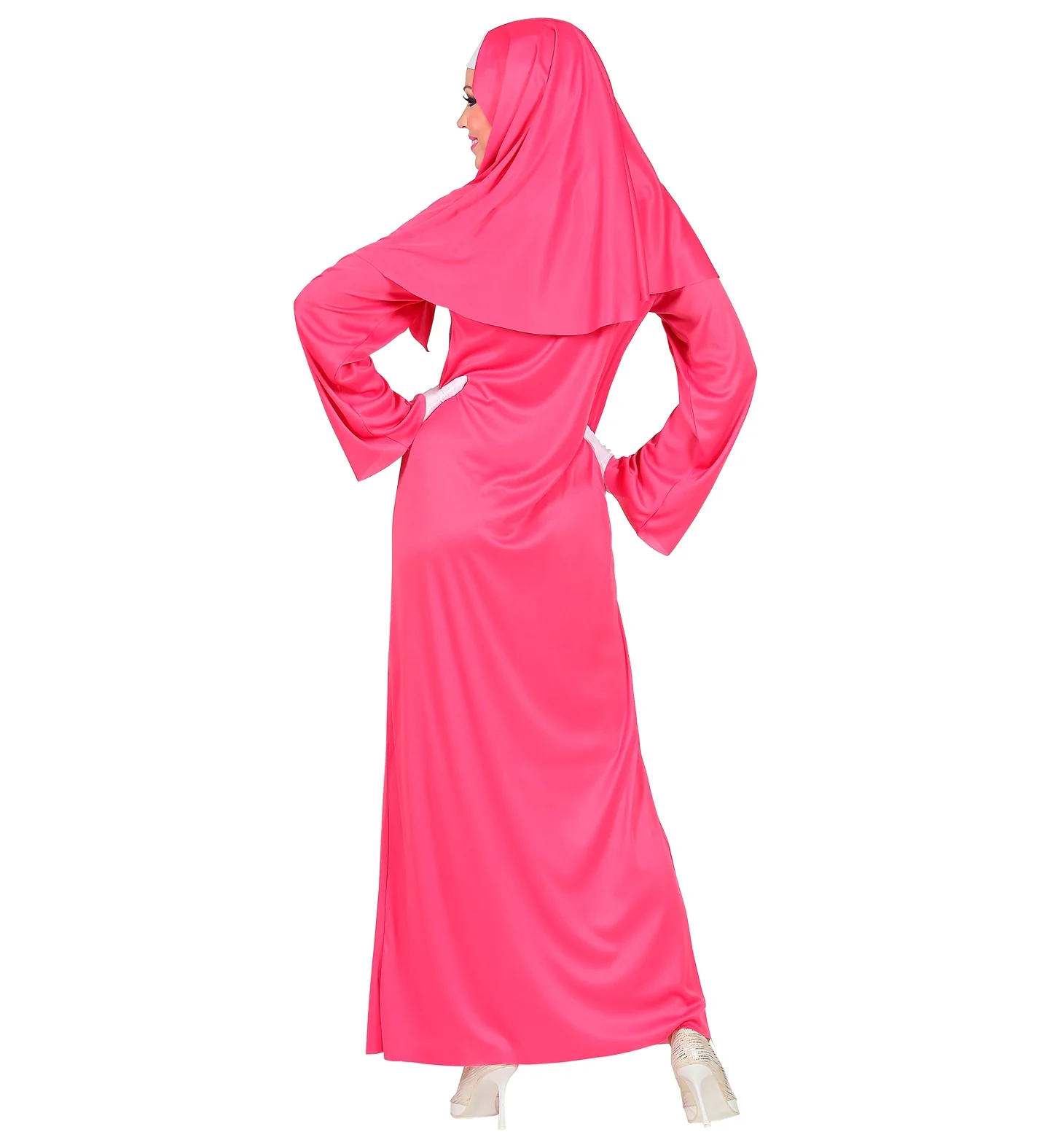 Nonnen kostuum roze dames - Image 3