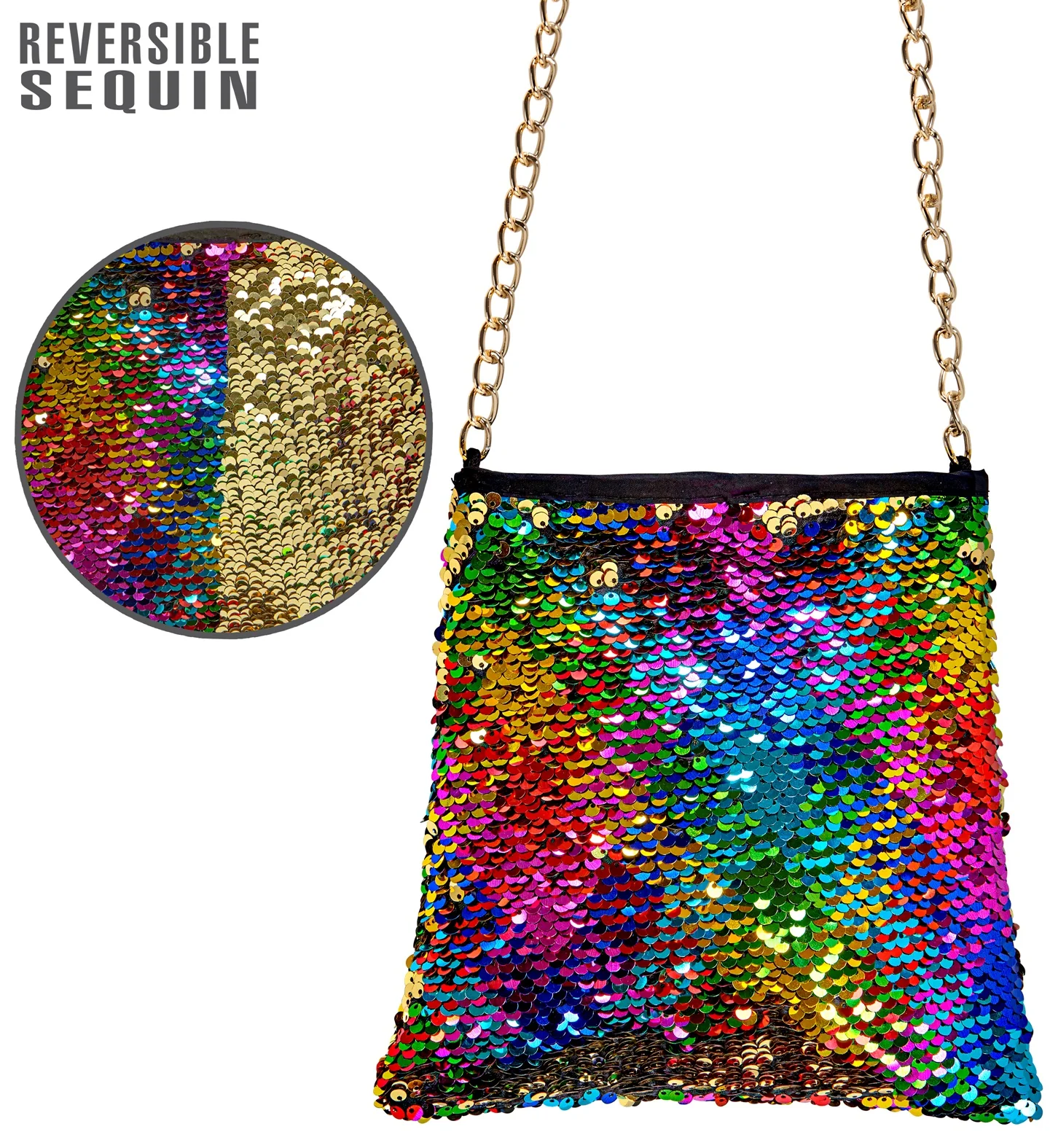 Hippie disco tas pailletten 2 kleurig - Image 6