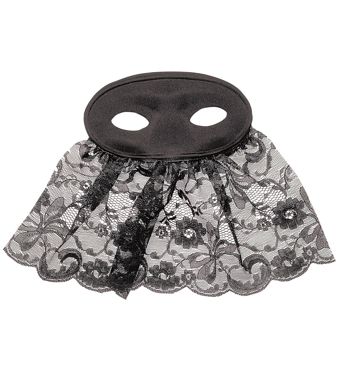 Oogmasker met kanten sluier zwart