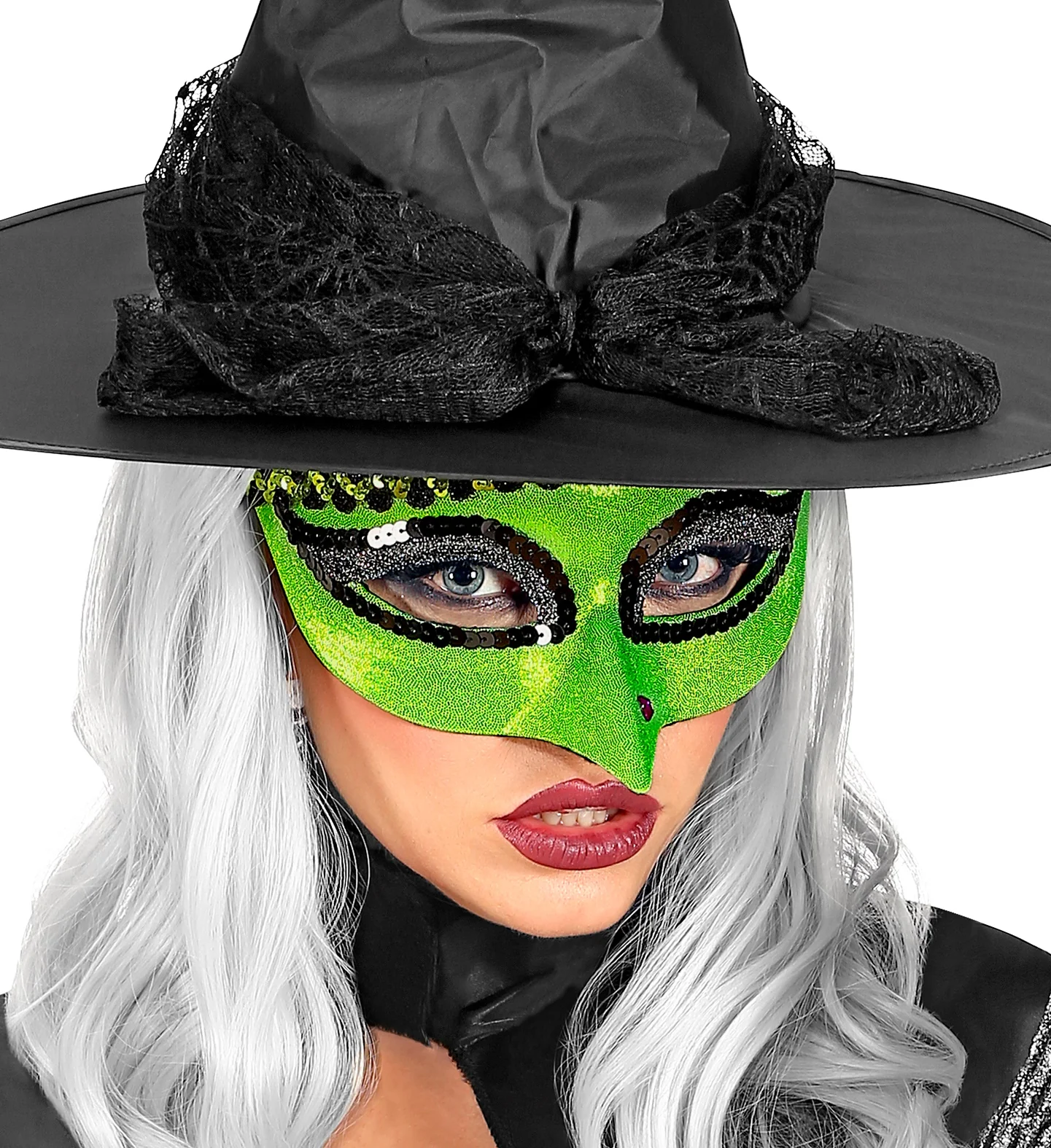Groen heksen oogmasker met wrat - Image 2