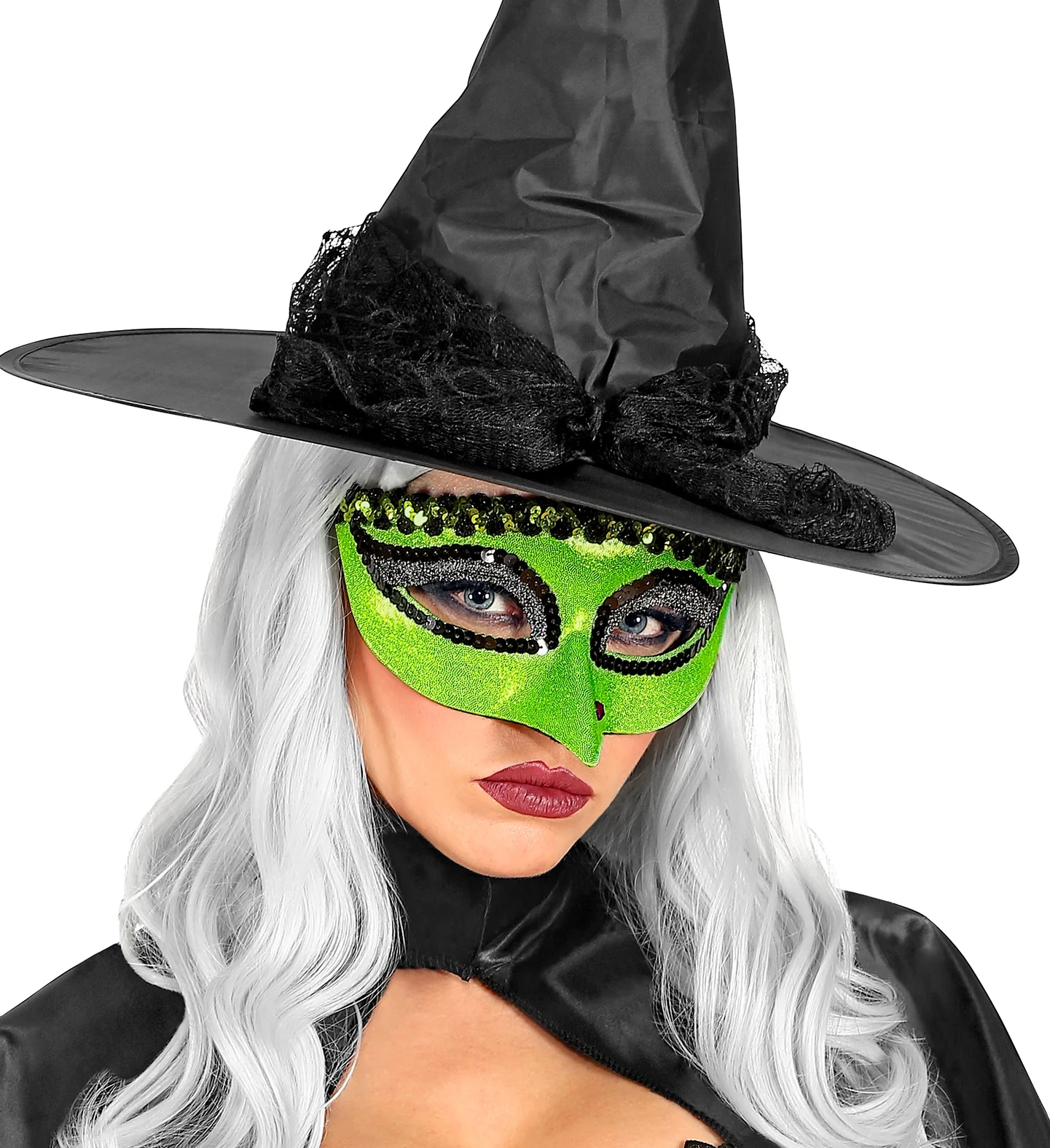 Groen heksen oogmasker met wrat - Image 3