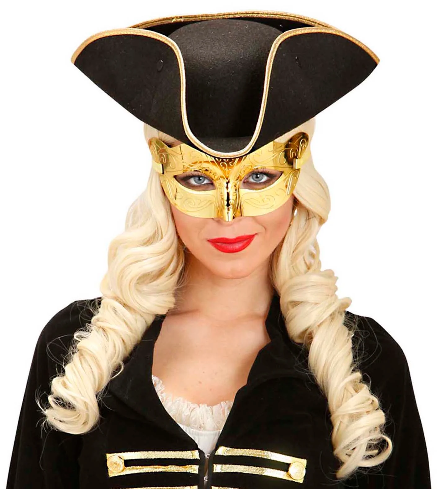 Oogmasker metallic goud - Image 4