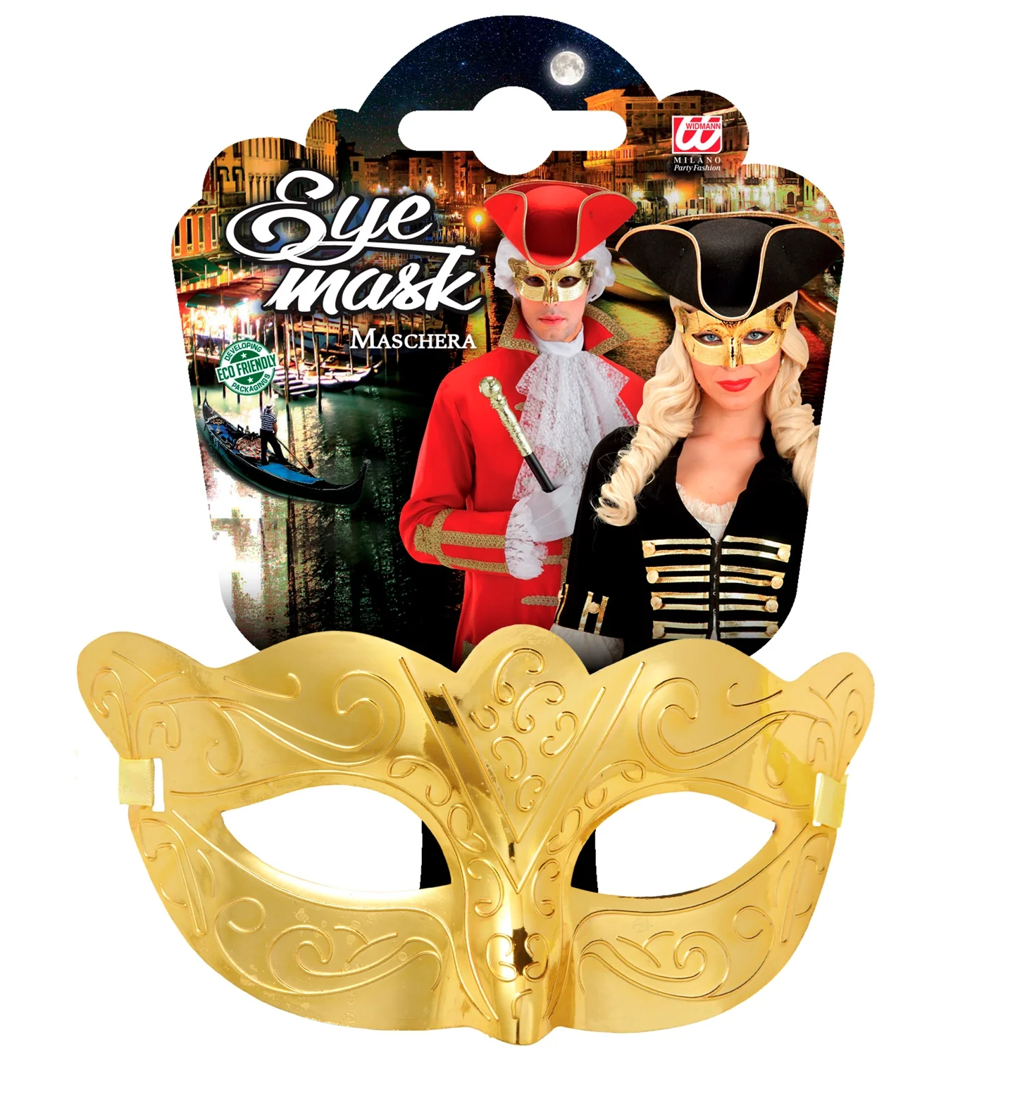 Oogmasker metallic goud - Image 5