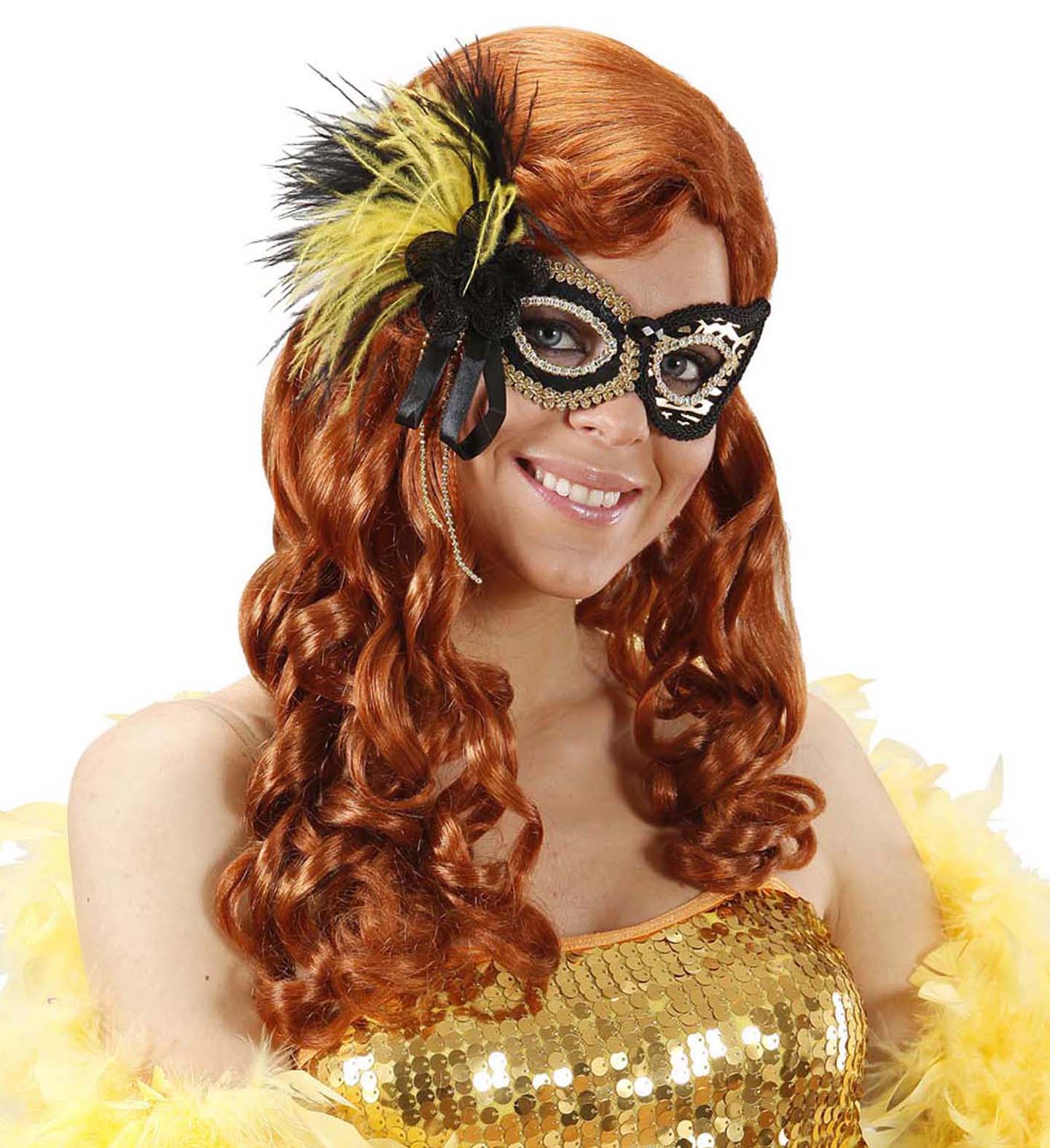 Oogmasker tijger met veren - Image 3