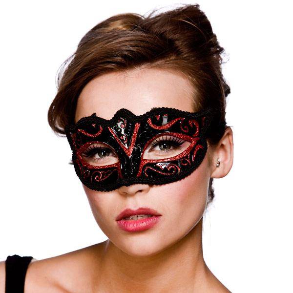 Oogmasker Verona zwart met glitters