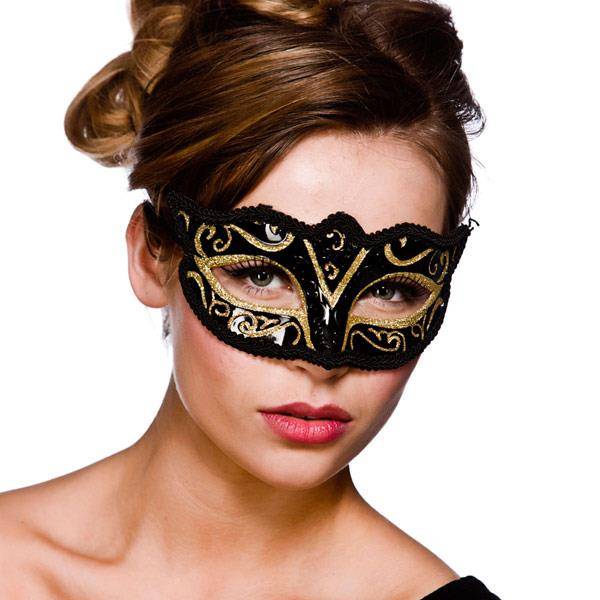 Oogmasker Verona zwart met goud