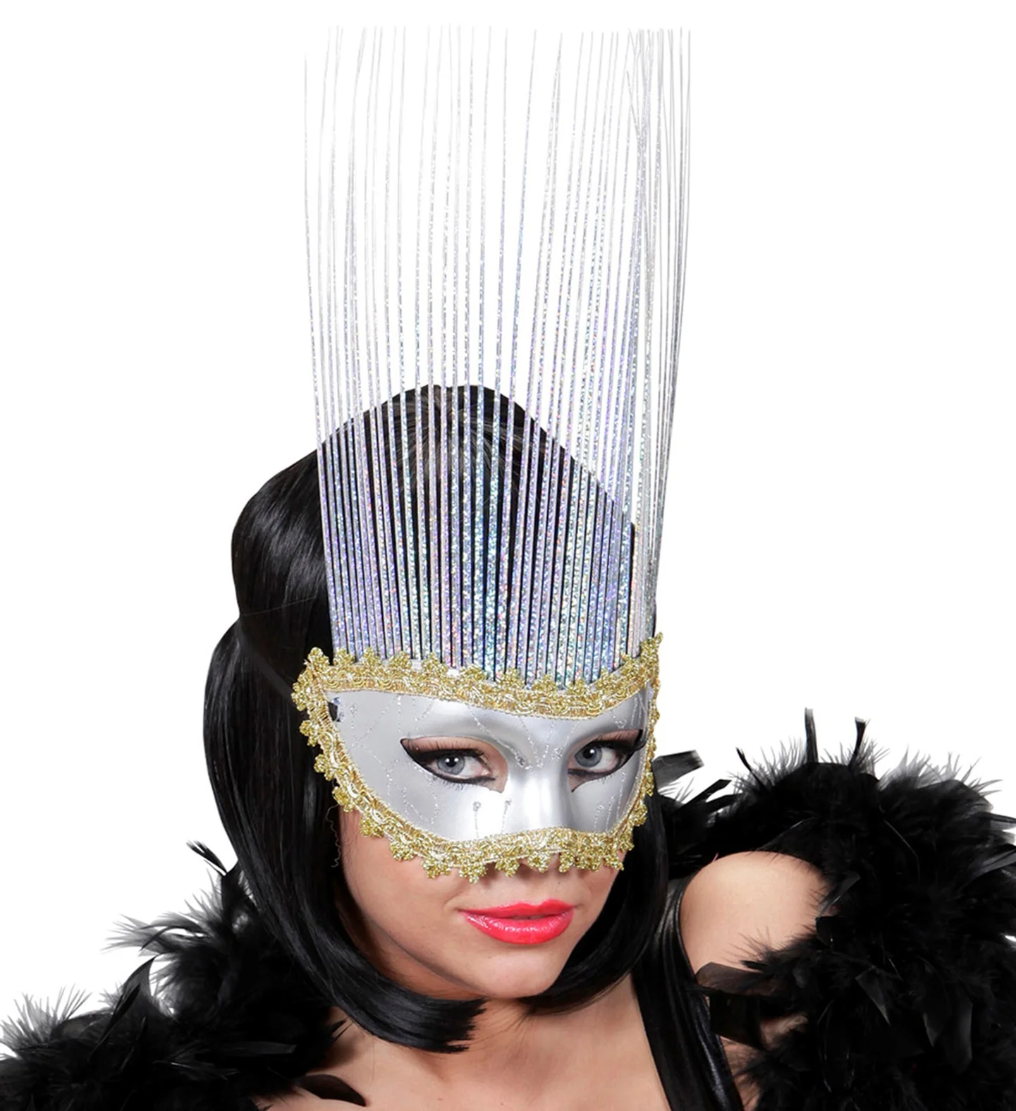 oogmasker zilver met lange punten - Image 2